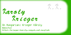 karoly krieger business card