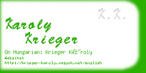 karoly krieger business card